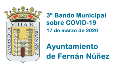 3º Bando Municipal del Ayuntamiento de Fernán Núñez sobre COVID-19