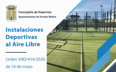 La Concejalía de Deportes informa de la reapertura de Instalaciones Deportivas al Aire Libre (Pistas de tenis, pádel y atletismo)