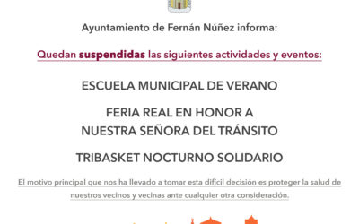 Información sobre los eventos cancelados en el mes de agosto en Fernán Núñez