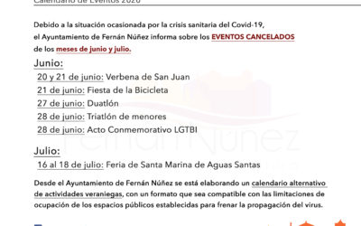 Información sobre los eventos cancelados en Fernán Núñez en los meses de junio y julio