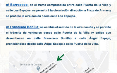 Reordenación del tráfico: calle Escultor Francisco Bonilla y calle Barroseco