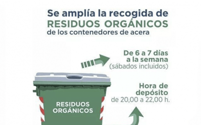 Ampliación de la recogida de residuos orgánicos de los contenedores de acera a los 7 días de la semana en Fernán Núñez