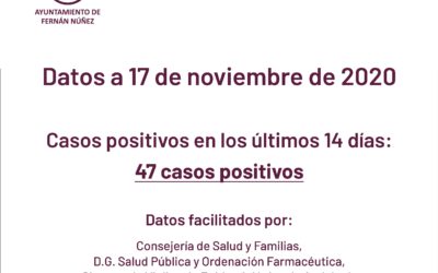 Información sobre datos COVID-19 en Fernán Núñez a 17 de noviembre de 2020